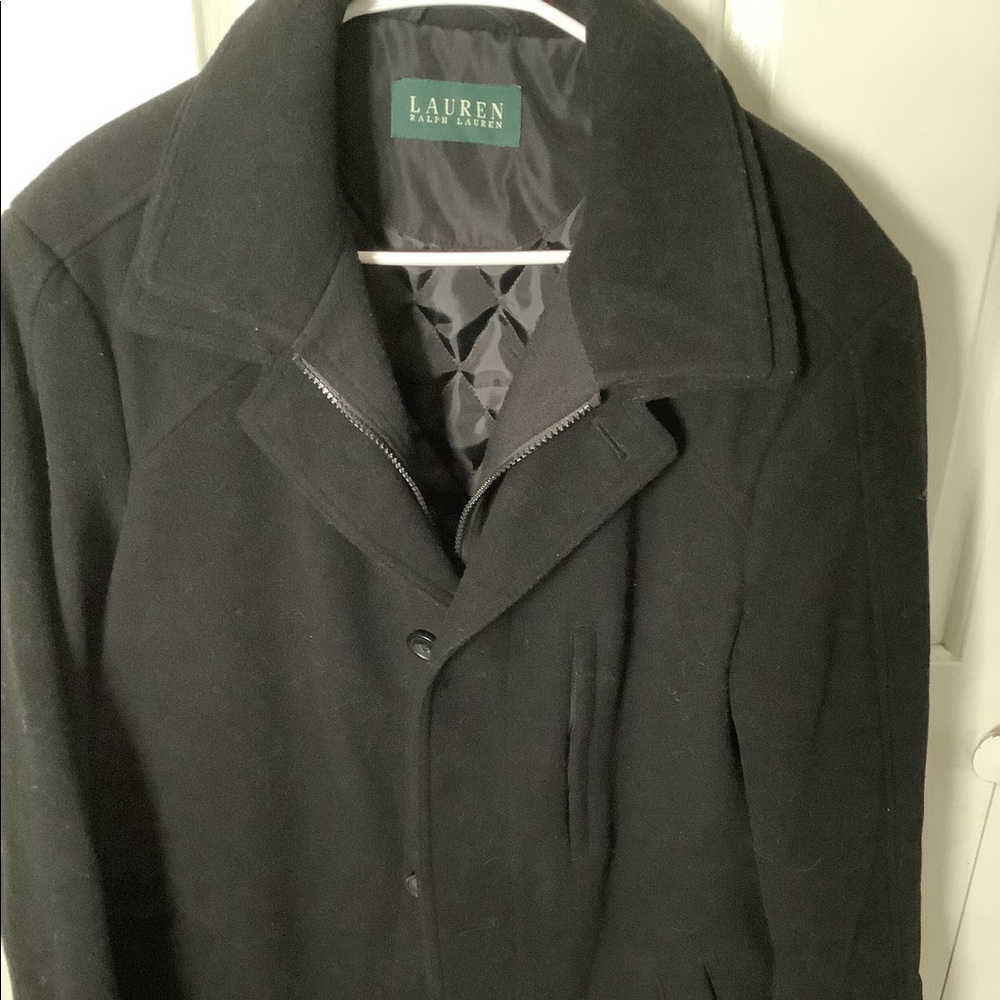 Ralph Lauren trench/pea coat - 42L - black